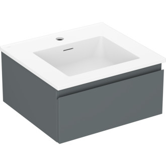 Koupelnová skříňka Mexen Orio 50 cm s umyvadlem Otis, 1 zásuvka, matný grafit/matná bílá - 91A10-05023-1-BF66-W18M01