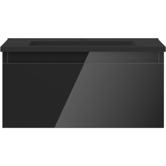 Mexen Orio szafka łazienkowa 50 cm z umywalką Otis, 1 szuflada, czarna połysk/czarna mat - 91A10-05023-1-BF70-W18M71