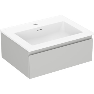 Koupelnová skříňka Mexen Orio 60 cm s umyvadlem Otis, 1 zásuvka, matně šedá/matně bílá - 91A10-06023-1-BF62-W18M01