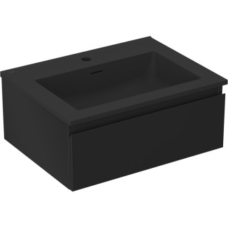 Koupelnová skříňka Mexen Orio 60 cm s umyvadlem Otis, 1 zásuvka, matná černá - 91A10-06023-1-BF71-W18M71