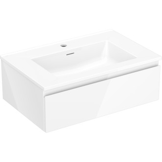 Mexen Orio szafka łazienkowa 70 cm z umywalką Otis, 1 szuflada, biała połysk - 91A10-07023-1-BF00-W18M00