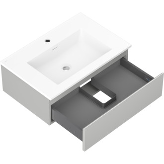 Koupelnová skříňka Mexen Orio 70 cm s umyvadlem Otis, 1 zásuvka, matně šedá/matně bílá - 91A10-07023-1-BF62-W18M01