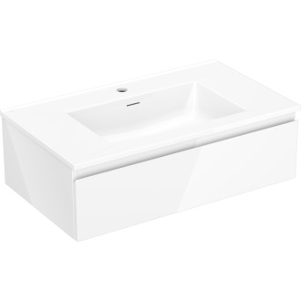 Koupelnová skříňka Mexen Orio 80 cm s umyvadlem Otis, 1 zásuvka, bílý lesk - 91A10-08023-1-BF00-W18M00