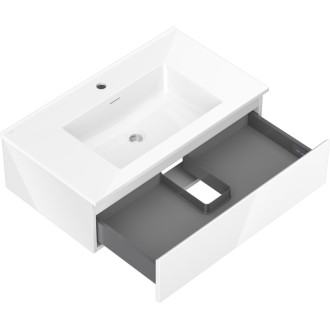 Koupelnová skříňka Mexen Orio 80 cm s umyvadlem Otis, 1 zásuvka, bílý lesk - 91A10-08023-1-BF00-W18M00