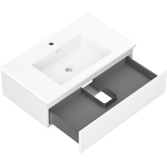 Koupelnová skříňka Mexen Orio 80 cm s umyvadlem Otis, 1 zásuvka, matná bílá - 91A10-08023-1-BF01-W18M01