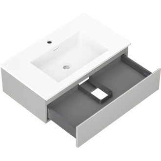 Koupelnová skříňka Mexen Orio 80 cm s umyvadlem Otis, 1 zásuvka, matně šedá/matně bílá - 91A10-08023-1-BF62-W18M01