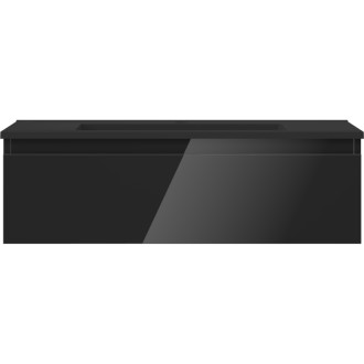 Mexen Orio szafka łazienkowa 80 cm z umywalką Otis, 1 szuflada, czarna połysk/czarna mat - 91A10-08023-1-BF70-W18M71