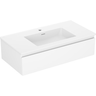 Koupelnová skříňka Mexen Orio 90 cm s umyvadlem Otis, 1 zásuvka, matná bílá - 91A10-09023-1-BF01-W18M01