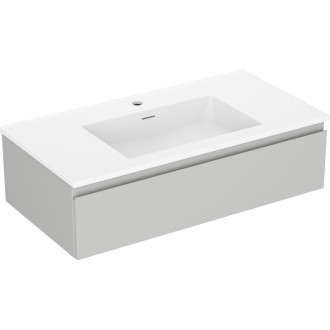 Koupelnová skříňka Mexen Orio 90 cm s umyvadlem Otis, 1 zásuvka, matná šedá/matná bílá - 91A10-09023-1-BF62-W18M01