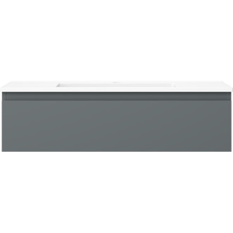 Koupelnová skříňka Mexen Orio 90 cm s umyvadlem Otis, 1 zásuvka, matný grafit/matná bílá - 91A10-09023-1-BF66-W18M01