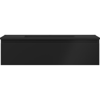 Koupelnová skříňka Mexen Orio 90 cm s umyvadlem Otis, 1 zásuvka, matná černá - 91A10-09023-1-BF71-W18M71