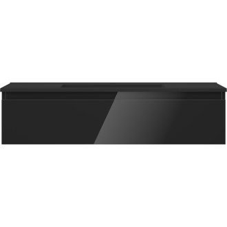 Mexen Orio szafka łazienkowa 100 cm z umywalką Otis, 1 szuflada, czarna połysk/czarna mat - 91A10-10023-1-BF70-W18M71