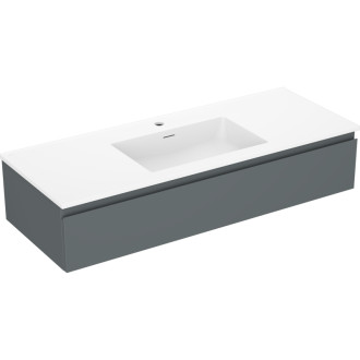 Koupelnová skříňka Mexen Orio 120 cm s umyvadlem Otis, 1 zásuvka, matný grafit/matná bílá - 91A10-12023-1-BF66-W18M01