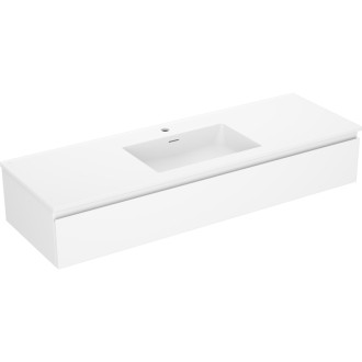 Koupelnová skříňka Mexen Orio 140 cm s umyvadlem Otis, 1 zásuvka, matná bílá - 91A10-14023-1-BF01-W18M01