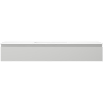 Koupelnová skříňka Mexen Orio 140 cm s umyvadlem Otis, 1 zásuvka, matně šedá/matně bílá - 91A10-14023-1-BF62-W18M01