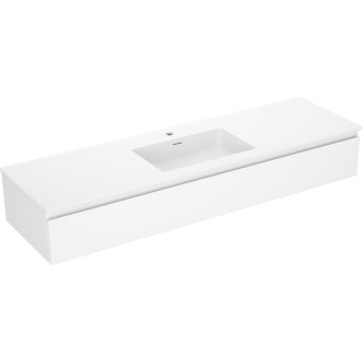 Koupelnová skříňka Mexen Orio 160 cm s umyvadlem Otis, 1 zásuvka, matná bílá - 91A10-16023-1-BF01-W18M01