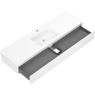 Koupelnová skříňka Mexen Orio 160 cm s umyvadlem Otis, 1 zásuvka, matná bílá - 91A10-16023-1-BF01-W18M01