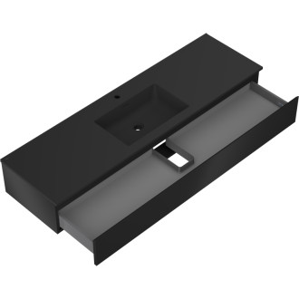 Mexen Orio szafka łazienkowa 160 cm z umywalką Otis, 1 szuflada, czarna mat - 91A10-16023-1-BF71-W18M71