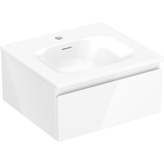 Koupelnová skříňka Mexen Orio 50 cm s umyvadlem Vela, 1 zásuvka, lesklá bílá - 91A10-05023-1-BF00-W23M00