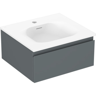 Koupelnová skříňka Mexen Orio 50 cm s umyvadlem Vela, 1 zásuvka, grafit matný/bílá matná - 91A10-05023-1-BF66-W23M01