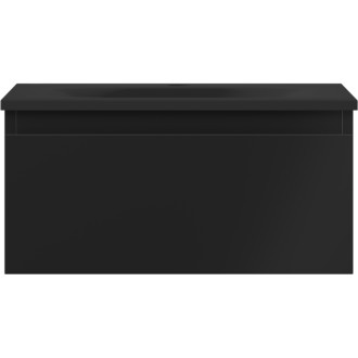 Koupelnová skříňka Mexen Orio 50 cm s umyvadlem Vela, 1 zásuvka, matná černá - 91A10-05023-1-BF71-W23M71