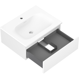 Koupelnová skříňka Mexen Orio 60 cm s umyvadlem Vela, 1 zásuvka, matná bílá - 91A10-06023-1-BF01-W23M01