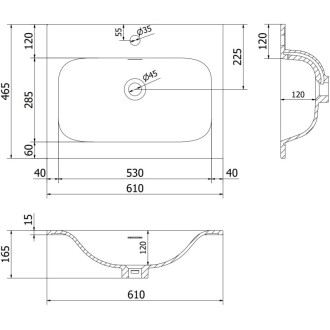 Koupelnová skříňka Mexen Orio 60 cm s umyvadlem Vela, 1 zásuvka, matná bílá - 91A10-06023-1-BF01-W23M01