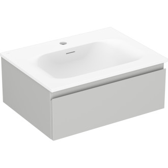 Koupelnová skříňka Mexen Orio 60 cm s umyvadlem Vela, 1 zásuvka, matná šedá/matná bílá - 91A10-06023-1-BF62-W23M01