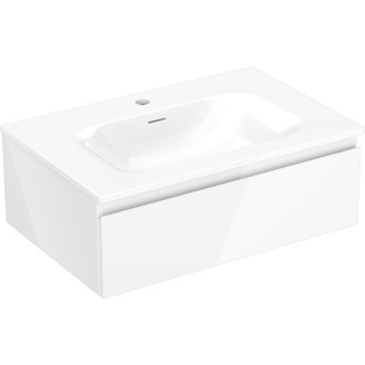 Koupelnová skříňka Mexen Orio 70 cm s umyvadlem Vela, 1 zásuvka, lesklá bílá - 91A10-07023-1-BF00-W23M00