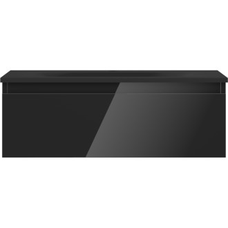 Mexen Orio szafka łazienkowa 70 cm z umywalką Vela, 1 szuflada, czarna połysk/czarna mat - 91A10-07023-1-BF70-W23M71