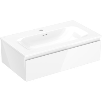 Mexen Orio szafka łazienkowa 80 cm z umywalką Vela, 1 szuflada, biała połysk - 91A10-08023-1-BF00-W23M00