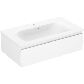 Koupelnová skříňka Mexen Orio 80 cm s umyvadlem Vela, 1 zásuvka, matná bílá - 91A10-08023-1-BF01-W23M01