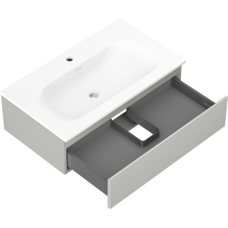 Koupelnová skříňka Mexen Orio 80 cm s umyvadlem Vela, 1 zásuvka, matně šedá/matně bílá - 91A10-08023-1-BF62-W23M01