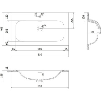 Mexen Orio szafka łazienkowa 80 cm z umywalką Vela, 1 szuflada, czarna połysk/czarna mat - 91A10-08023-1-BF70-W23M71