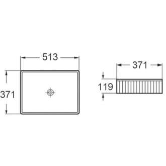 Umyvadlo Mexen Grovo s drážkou na desku 51 x 37 cm, bílé - 22305100