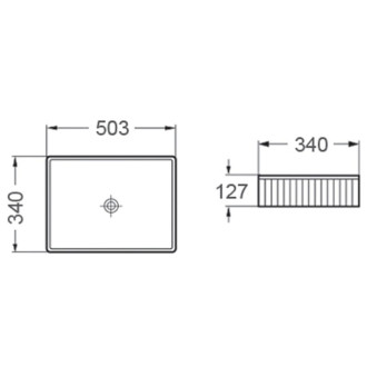 Mexen Grovo umyvadlo s drážkou na desku 50 x 34 cm, bílé - 22305000