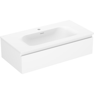 Koupelnová skříňka Mexen Orio 90 cm s umyvadlem Vela, 1 zásuvka, matná bílá - 91A10-09023-1-BF01-W23M01