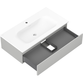 Koupelnová skříňka Mexen Orio 90 cm s umyvadlem Vela, 1 zásuvka, matná šedá/matná bílá - 91A10-09023-1-BF62-W23M01