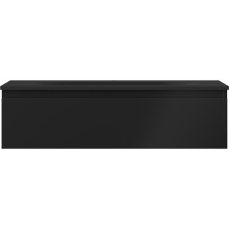 Koupelnová skříňka Mexen Orio 90 cm s umyvadlem Vela, 1 zásuvka, matná černá - 91A10-09023-1-BF71-W23M71