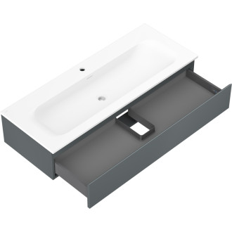 Koupelnová skříňka Mexen Orio 120 cm s umyvadlem Vela, 1 zásuvka, grafit matný/bílá matná - 91A10-12023-1-BF66-W23M01