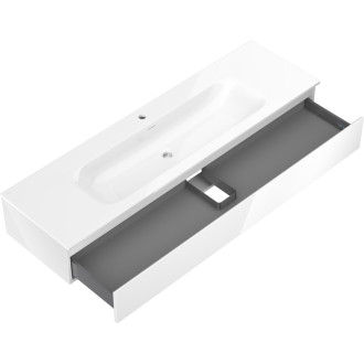 Koupelnová skříňka Mexen Orio 160 cm s umyvadlem Vela, 1 zásuvka, lesklá bílá - 91A10-16023-1-BF00-W23M00