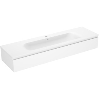 Koupelnová skříňka Mexen Orio 160 cm s umyvadlem Vela, 1 zásuvka, matná bílá - 91A10-16023-1-BF01-W23M01