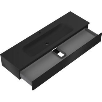 Mexen Orio szafka łazienkowa 160 cm z umywalką Vela, 1 szuflada, czarna mat - 91A10-16023-1-BF71-W23M71