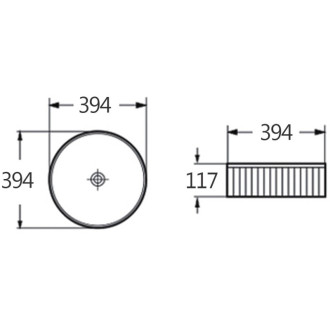 Umyvadlo Mexen Grovo s drážkou na desku 39 x 39 cm, matná černá - 22303985