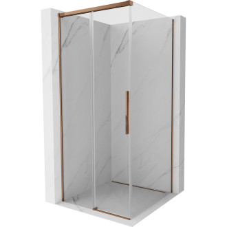 Posuvný sprchový kout Mexen Rox 120 x 120 cm, průhledný, růžové zlato - 8C2-120-120-60-00