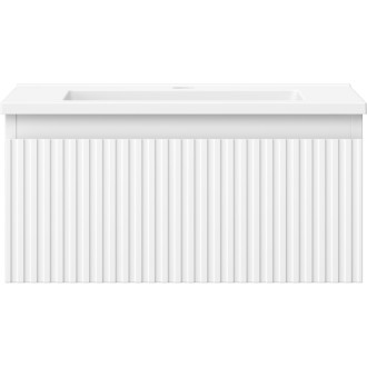 Koupelnová skříňka Mexen Rivel 50 cm s umyvadlem Otis, 1 zásuvka, drážkovaná, matná bílá - 91A20-05023-1-BF01-W18M01