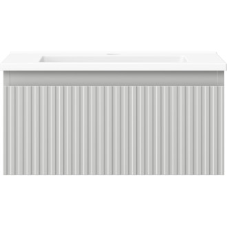 Koupelnová skříňka Mexen Rivel 50 cm s umyvadlem Otis, 1 zásuvka, drážkovaná, matně šedá/matně bílá - 91A20-05023-1-BF62-W18M01