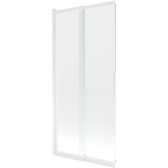 Mexen Fox posuvná vanová zástěna se 2 křídly 85 x 150 cm, průhledná, bílá - 891-085-002-20-00