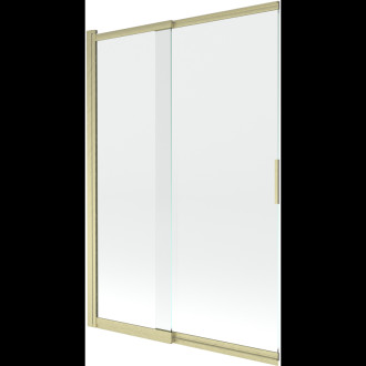 Mexen Fox 2dílná posuvná vanová zástěna 120 x 150 cm, průhledná, kartáčované zlato - 891-120-002-55-00