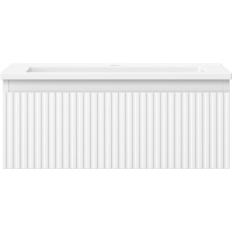 Koupelnová skříňka Mexen Rivel 60 cm s umyvadlem Otis, 1 zásuvka, drážkovaná, matná bílá - 91A20-06023-1-BF01-W18M01